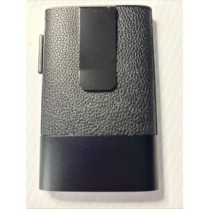 Minimalist Men's Wallet with Money Clip Leather Aluminum Front Pocket Black